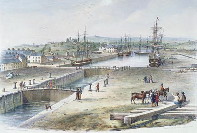 Vista del Muelle, Newport, Monmouthshire, 1842 de James Flewitt Mullock